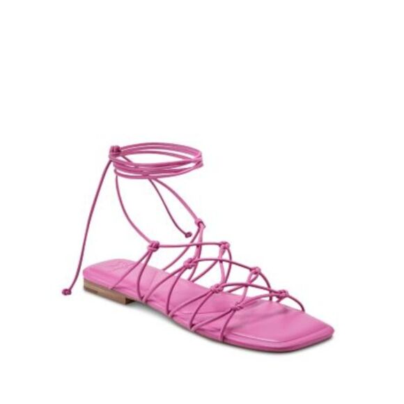 MARC FISHER LTD Shoes - MARC FISHER LTD Womens Pink Ankle Wrap Monnie Square Toe Sandals Shoes 7.5 M